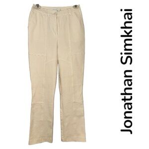 Jonathan Simkhai Cropped Flare Ivory Pants Size 2